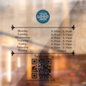 QRコード付きオーダーメイドロゴ 開店時間 ウィンドウサイン (シート2)