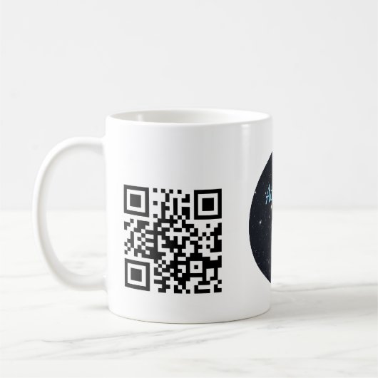 QRコード付きカスタムビジネス ロゴ コーヒーマグカップ (左)