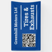 QRコード付きガレージ車両サービスデザイン 横断幕 (縦)