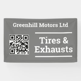 QRコード付きガレージ車両サービスデザイン 横断幕
