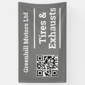 QRコード付きガレージ車両サービスデザイン 横断幕 (縦)