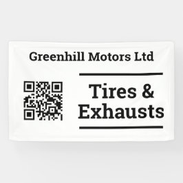 QRコード付きガレージ車両サービスデザイン 横断幕