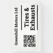 QRコード付きガレージ車両サービスデザイン 横断幕 (縦)