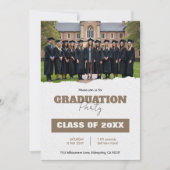 🎓QRコード付きクラス・イヤー写真付き卒業パーティー招待状 招待状 (正面)