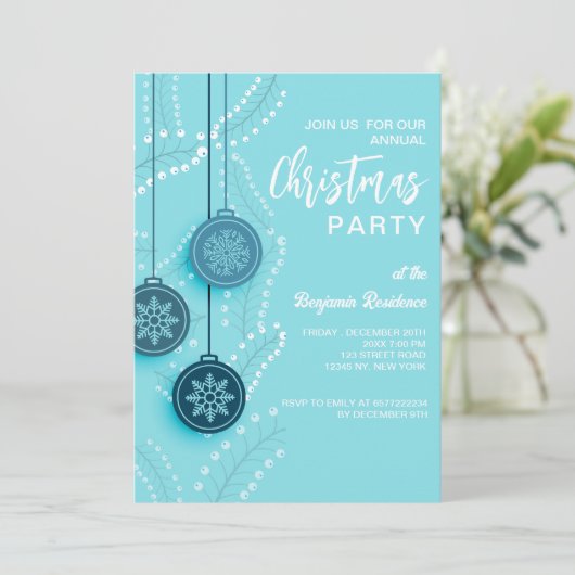 QRコード付きクリスマス招待状パーティーカード シーズンカード (スタンド正面)