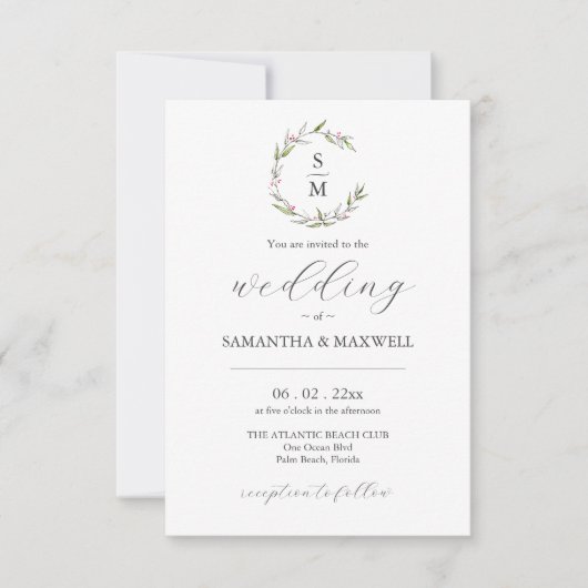 QRコード付きクリスマス結婚式招待状 招待状 (正面)