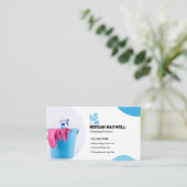 QRコード付きクリーニングサービス名刺 名刺 (スタンド正面)