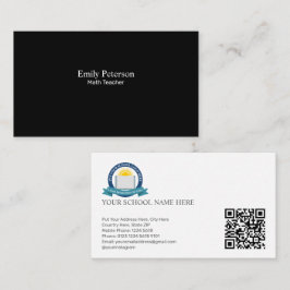 QRコード付きグリーンシャルボードスクール先生 名刺