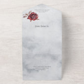 QRコード付きゴシックレッドローズ オールインワン招待状 (外側)