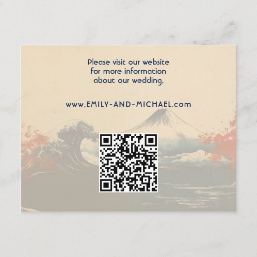 QRコード付きジャポネスク調和と富士 エンクロージャーカード (裏面)