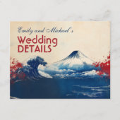 QRコード付きジャポネスク調和と富士 エンクロージャーカード (正面)