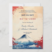 QRコード付きジャポネスク調和と富士 セーブザデート (正面)