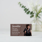 QRコード付きスタイリスト大理石フォト名刺 名刺 (スタンド正面)