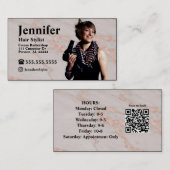QRコード付きスタイリスト大理石フォト名刺 名刺 (正面/裏面)