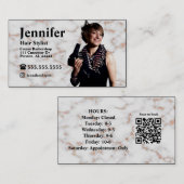 QRコード付きスタイリスト大理石フォト名刺 名刺 (正面/裏面)