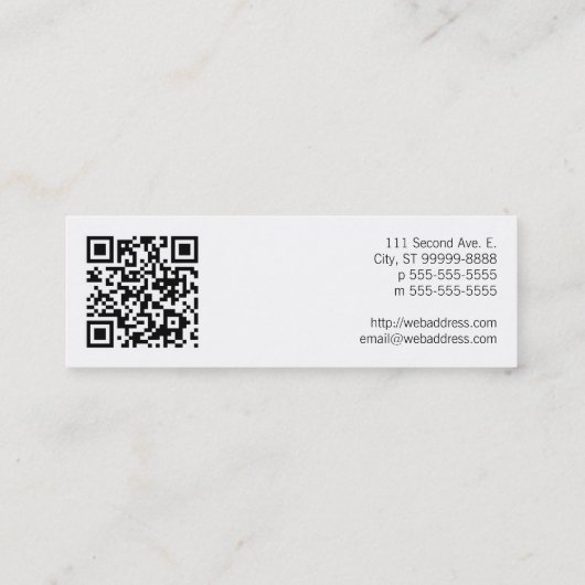 QRコード付きスワロー(レタープレススタイル) スキニー名刺 (裏面)