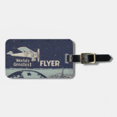 QRコード付きセントルイス・フライヤーの精神 ラゲッジタグ (正面横)