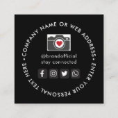 QRコード付きソーシャルメディアフォロワー スクエア名刺 (裏面)
