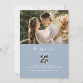 QRコード付きダスティブルーの結婚式招待状 招待状 (裏面)