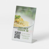 QRコード付きデジタルメニュー グリーン 背景緑白 モダン 台座サイン (正面)