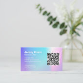 QRコード付きトレンディなメイクアップアーティスト 名刺 (スタンド正面)