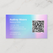 QRコード付きトレンディなメイクアップアーティスト 名刺 (正面)