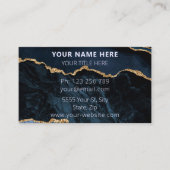 QRコード付きネイビーブルービジネスカードテンプレート 名刺 (正面)