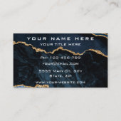 QRコード付きネイビーブルービジネスカード 名刺 (正面)