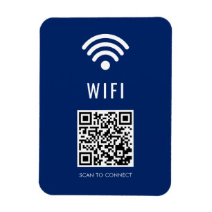 QRコード付きネイビーWiFiマグネット マグネット