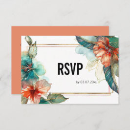 QRコード付きハイビスカスセレナーデパラダイス 出欠カード