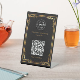 QRコード付きパーソナライズされた台座標識 台座サイン