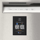 QRコード付きビジネスソーシャルレビュー マグネット (インサイチュ (食洗機))