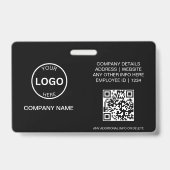 QRコード付きビジネスIDカード 現代的な写真付き従業員バッジ バッジ (裏面)