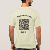 QRコード付きビジネスTシャツカスタムテキスト例 Tシャツ (裏面)