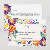 QRコード付きフィエスタの出欠確認カード フォルカート フラワーズ 出欠カード (正面/裏面)