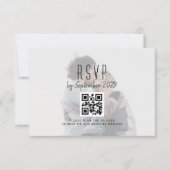 QRコード付きフォトウェディングRSVPカード 出欠カード (正面)