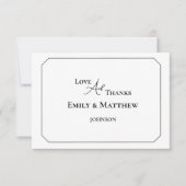 QRコード付きブラック結婚式御礼カード (正面)
