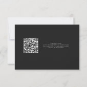 QRコード付きブラック結婚式御礼カード (裏面)