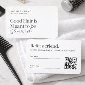 QRコード付きヘアサロン紹介ビジネスカード 名刺