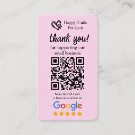 QRコード付きペットケアGoogleレビュー依頼カード 名刺