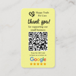 QRコード付きペットケアGoogleレビュー依頼カード 名刺