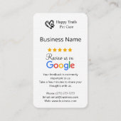 QRコード付きペットケアGoogleレビュー依頼カード 名刺 (裏面)