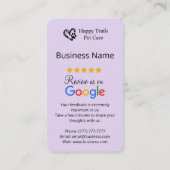QRコード付きペットケアGoogleレビュー依頼カード 名刺 (裏面)