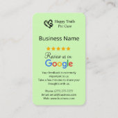 QRコード付きペットケアGoogleレビュー要求カード 名刺 (裏面)