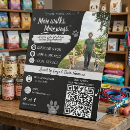 QRコード付きペットシッティング&犬の散歩ビジネス 台座サイン