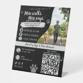 QRコード付きペットシッティング＆犬の散歩ビジネス 台座サイン (正面)