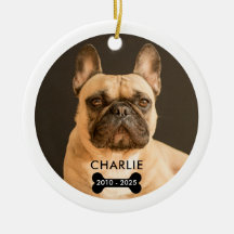 QRコード付きペットメモリアル写真クリスマスオーナメント