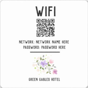 QRコード付きホテルWiFiステッカー シール