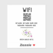 QRコード付きホテルWiFiステッカー シール (シート)