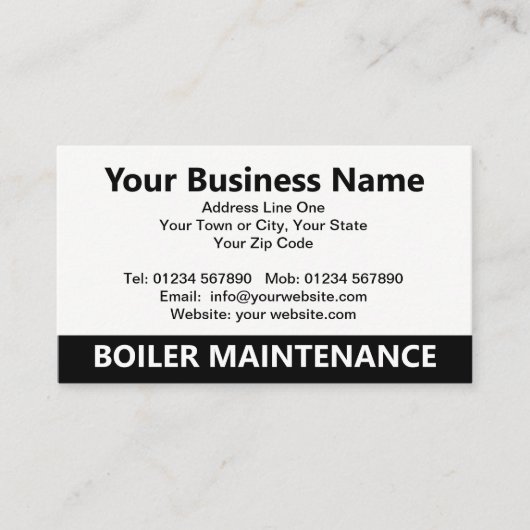 QRコード付きボイラー保守マンガ 名刺 (正面)